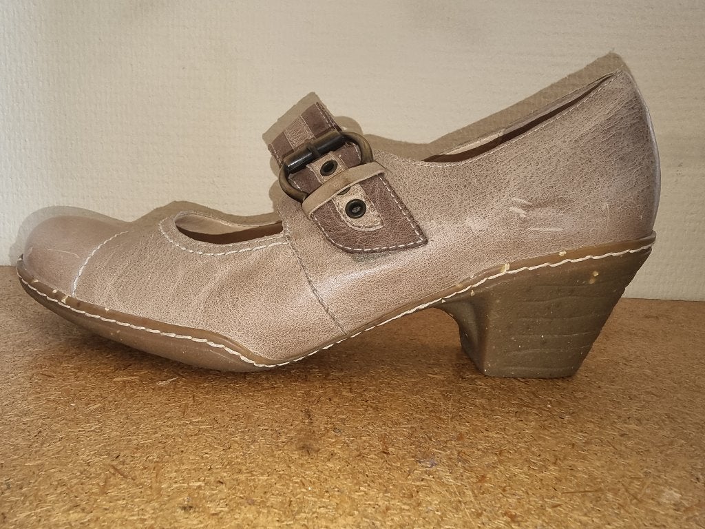 Verhulst Leren Ballerina's met Gesp - Beige/Bruin - mt 7, Beige, Verhulst, Nieuw, Ballerina's