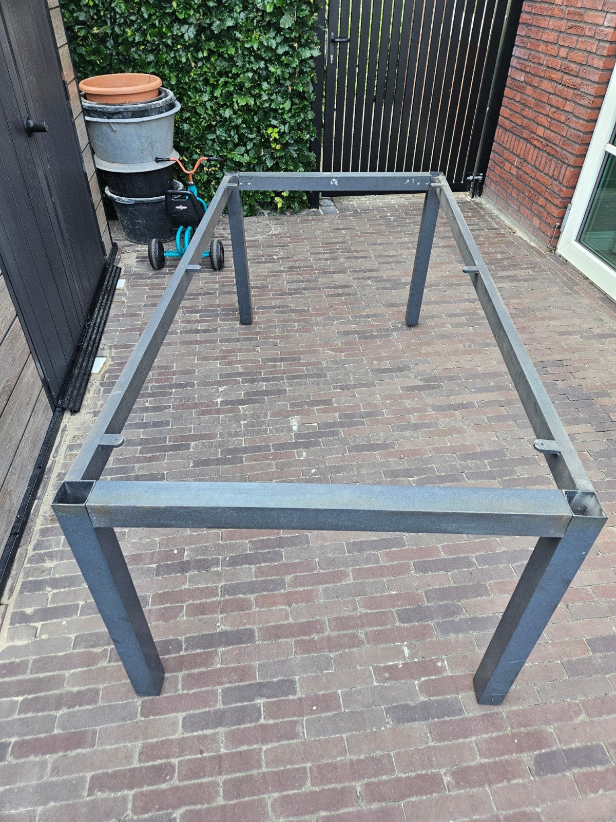 Onderstel Bois Le Duc buitentafel 197x97cm, Tuin en Terras, Tuintafels, Gebruikt, Rechthoekig, Ophalen