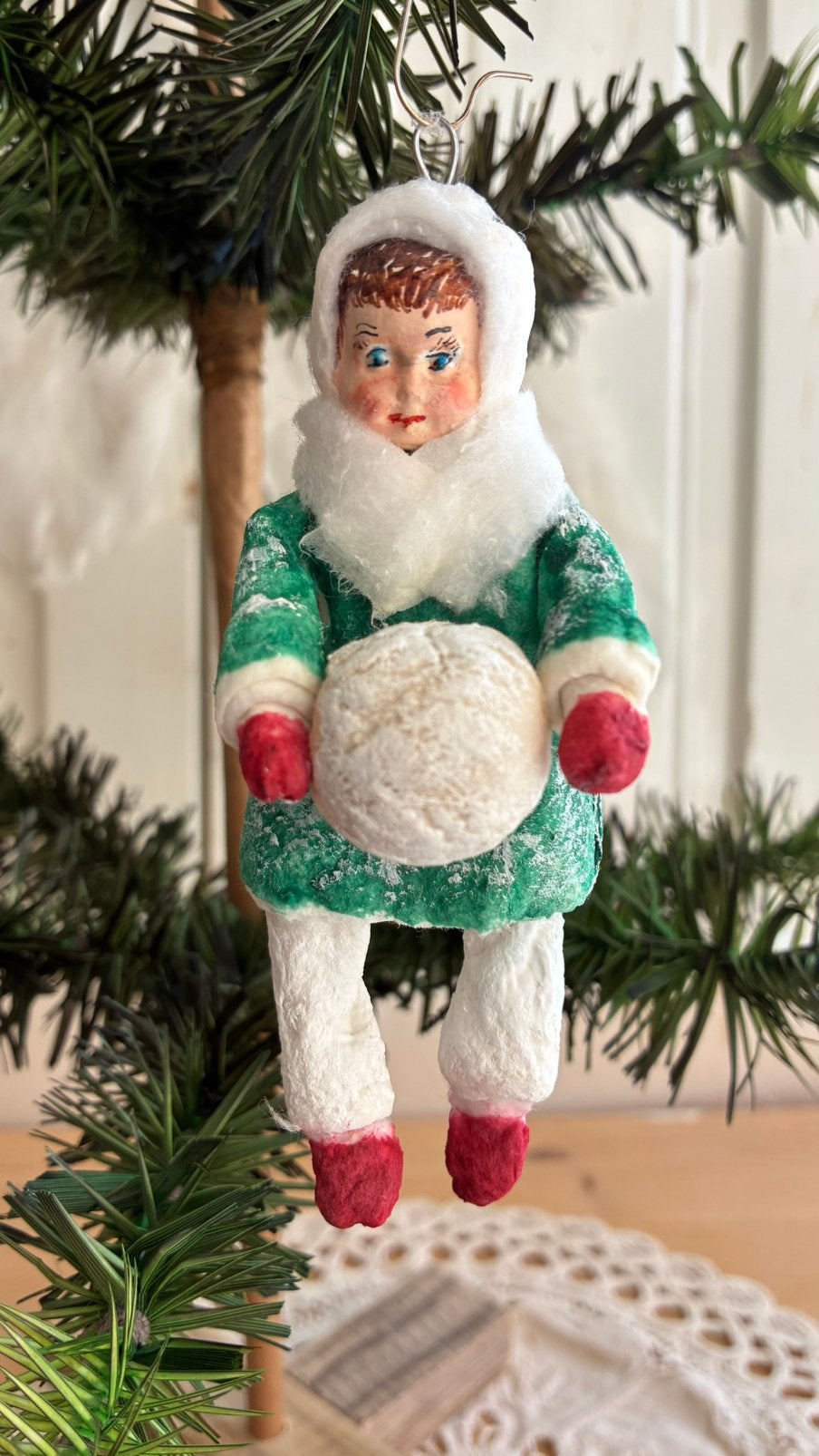 Nostalgisch  feathertree wattenpopje  “Snowboy”, Diversen, Kerst, Ophalen of Verzenden, Nieuw