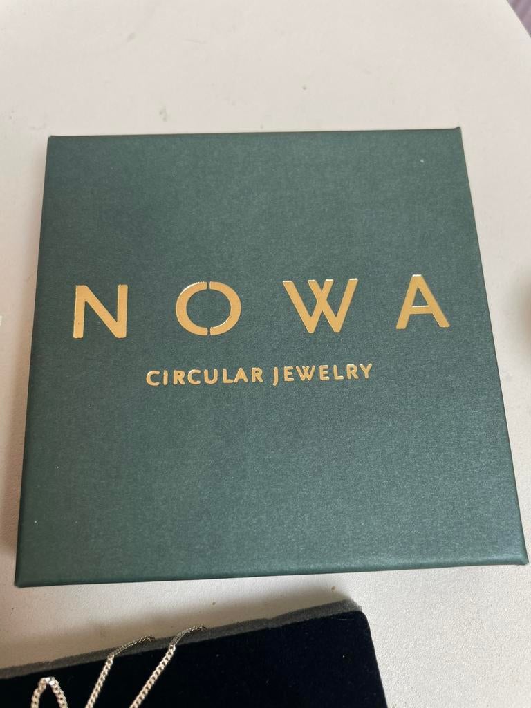 NOWA zilveren ketting NIEUW, 50 cm ketting in originele doos, Met hanger, Nieuw, Ophalen of Verzenden, Zilver
