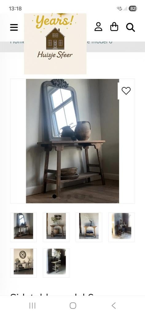 Mooie sidetable ooit gekocht bij Huisje Sfeer., Ophalen, Zo goed als nieuw, 25 tot 50 cm, Rechthoekig