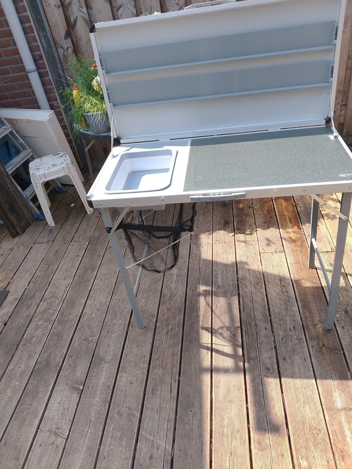 Kampa Buitenkeuken Camping Voortent met Draagtas en Schappen, Caravans en Kamperen, Kampeeraccessoires, Zo goed als nieuw, Ophalen