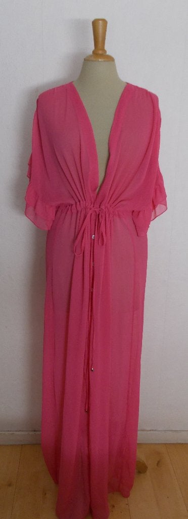 Mooie roze maxi jurk van Yoek! 42/44, Kleding | Dames, Verzenden, Maat 42/44 (L), Zo goed als nieuw, Roze