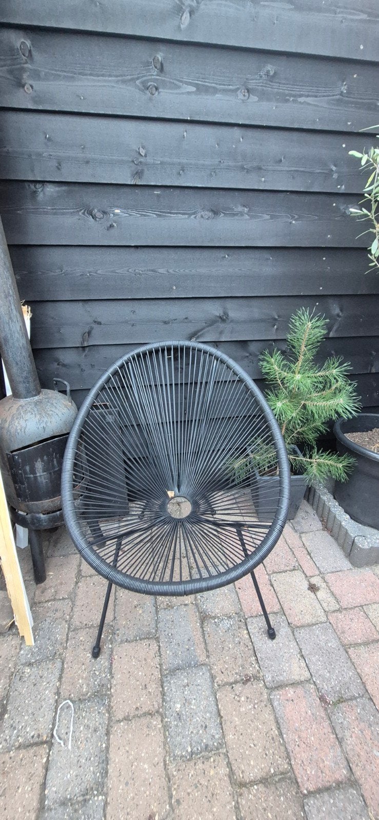 tuinstoel zwart 3 stuks, Ophalen, Gebruikt, Metaal