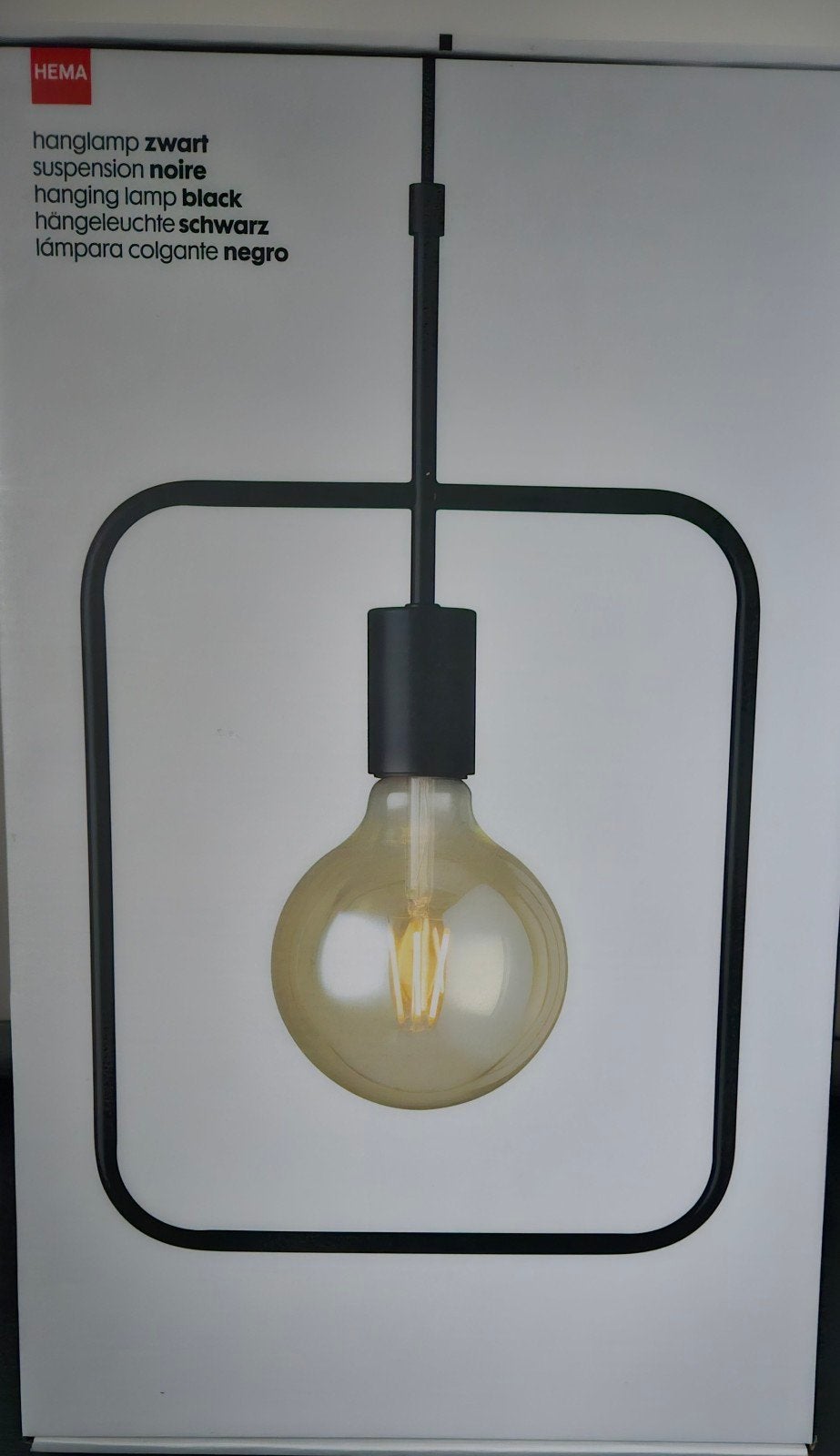Nieuwe Hema zwarte metalen hanglamp E27, Ophalen of Verzenden, Nieuw, Metaal, E27 (groot)