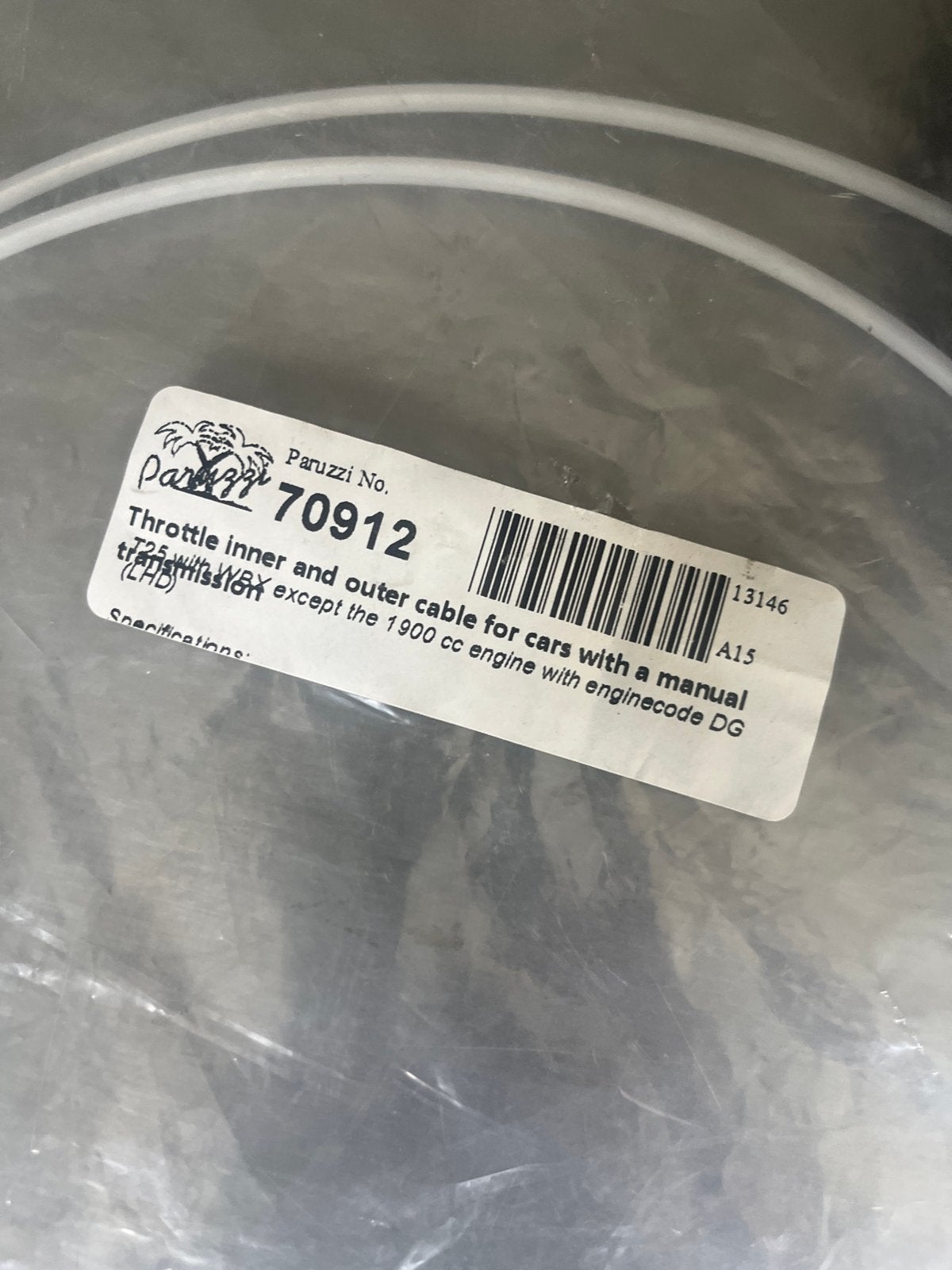 Gaskabel Volkswagen T3 watergekoeld, Auto-onderdelen, Overige Auto-onderdelen, Volkswagen, Nieuw, Ophalen of Verzenden