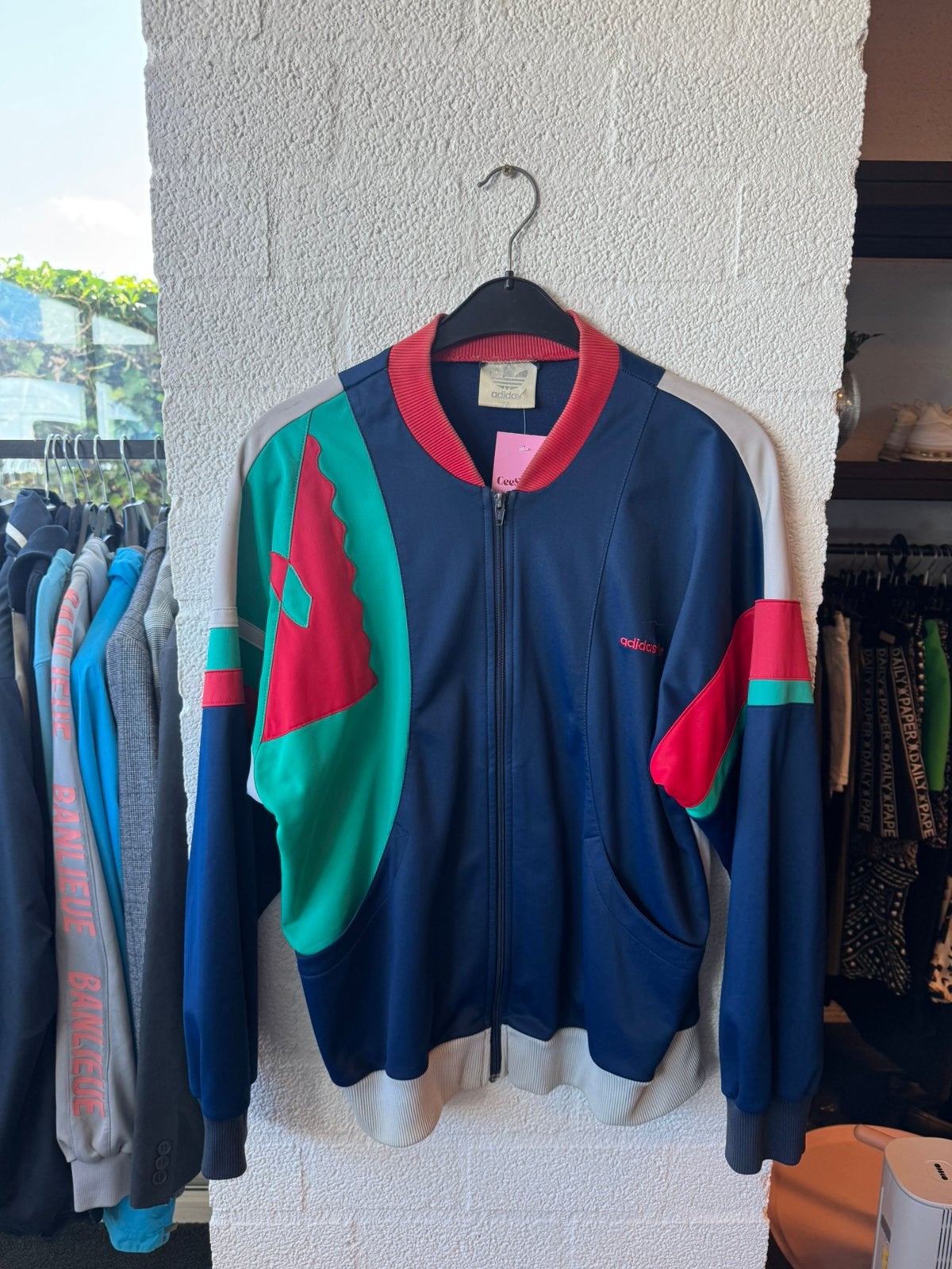 Vintage / retro sportjas adidas maat 52 heren, Ophalen of Verzenden, Zo goed als nieuw, Maat 52/54 (L), Blauw