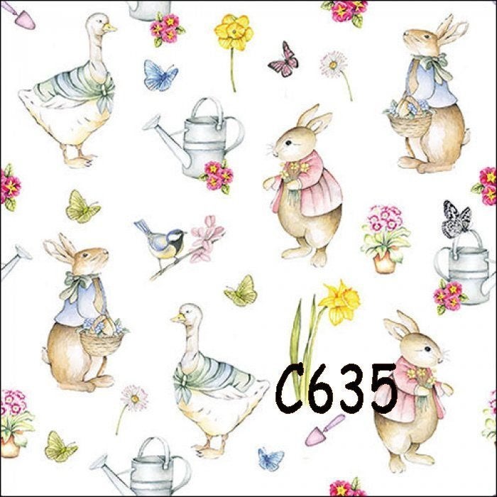 Servetten decoupage/bullet journal – haasjes C635, Verzenden, Nieuw