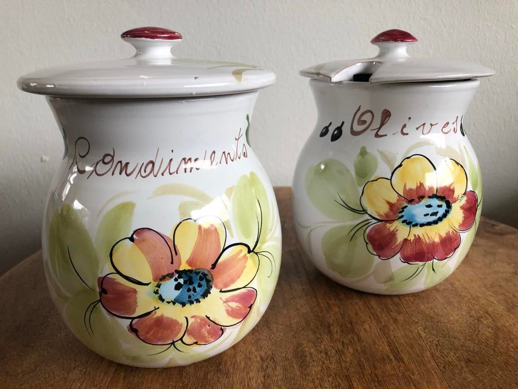 Vintage keramische potten (2 stuks), Antiek en Kunst, Ophalen of Verzenden