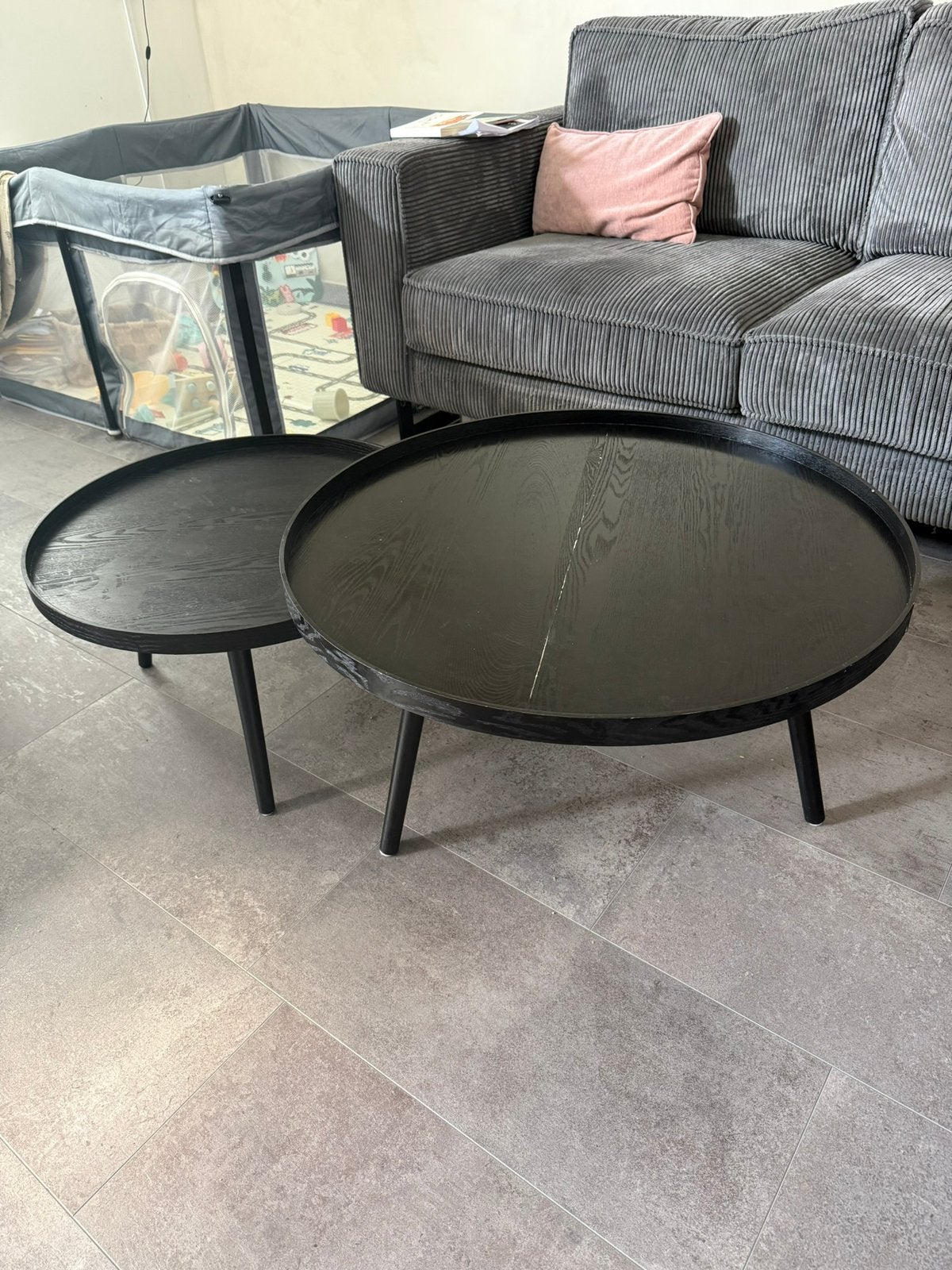 Woood bijzettafels, Ophalen, Gebruikt, 50 tot 100 cm, Rond