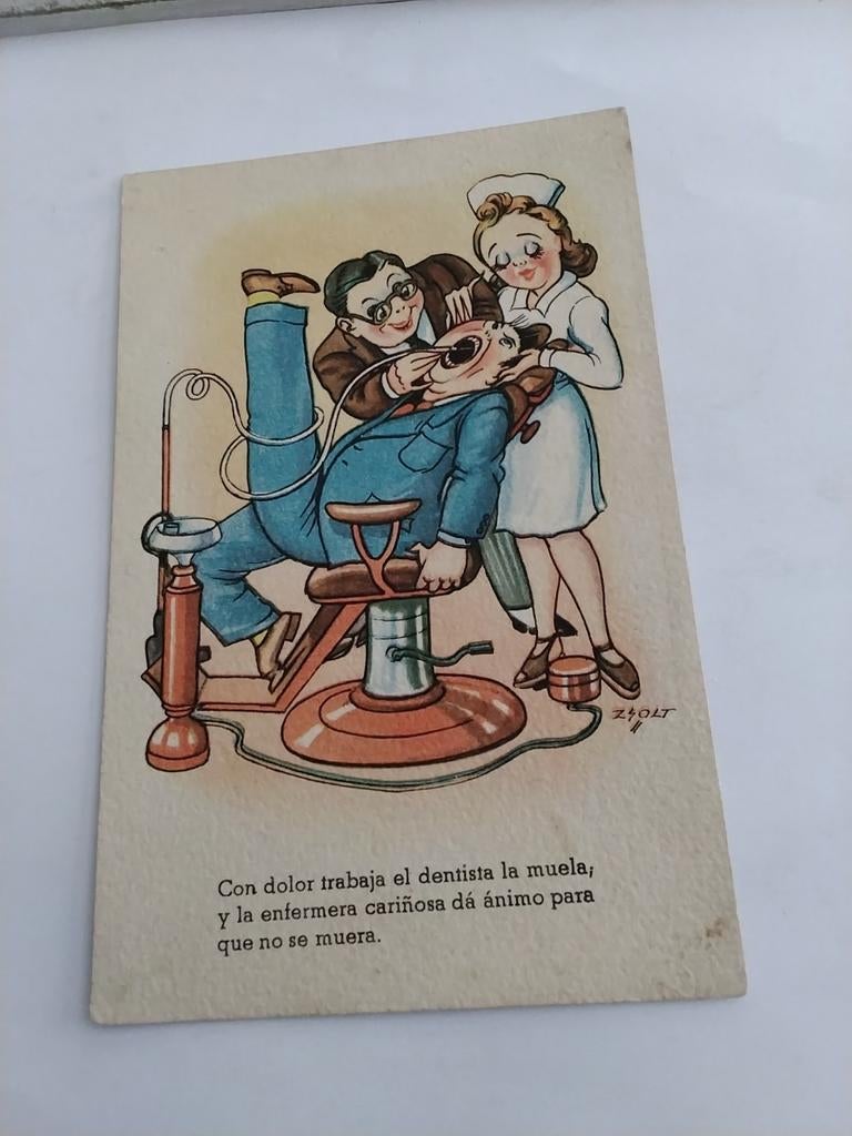 MAN BIJ TANDARTS. 1943, Ophalen of Verzenden, 1940 tot 1960, Overige thema's