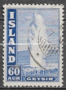 IJSLAND 60 A. zegel Geiser 1947, Verzenden, IJsland, Gestempeld