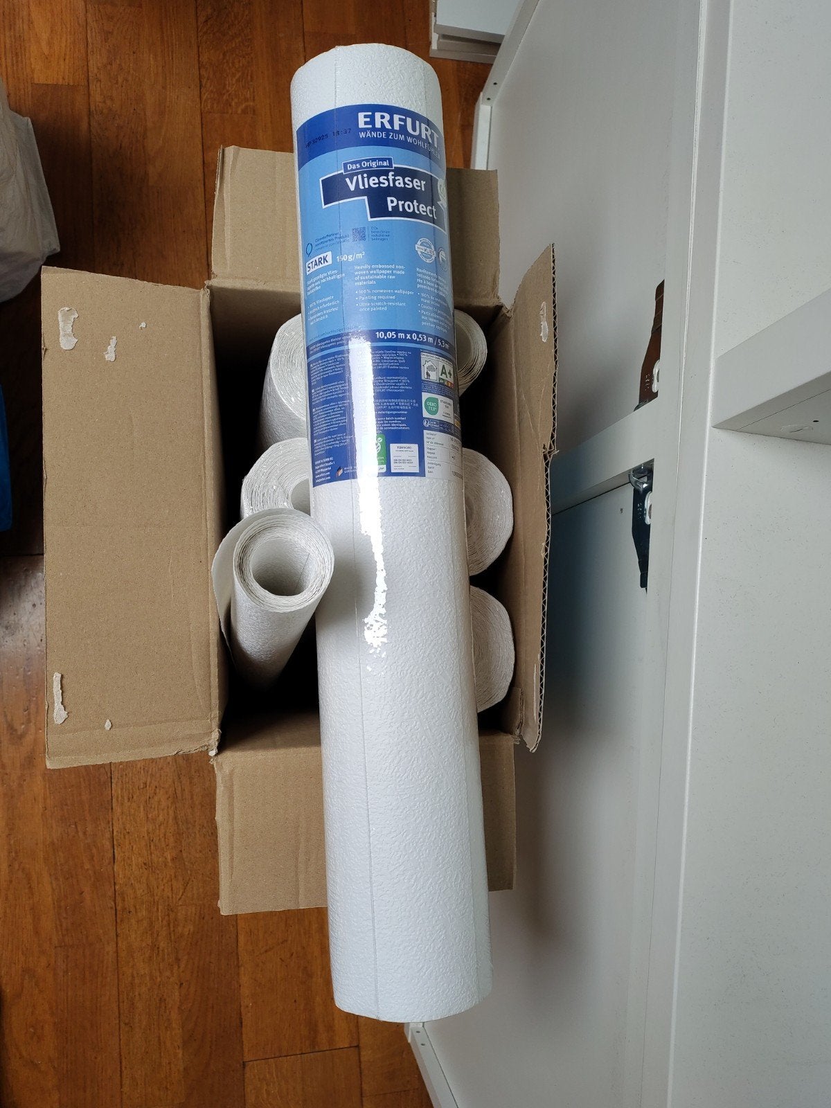 Erfurt Vliesfaser Protect 212 - 5 rollen + 2 reststukken, Ophalen of Verzenden
