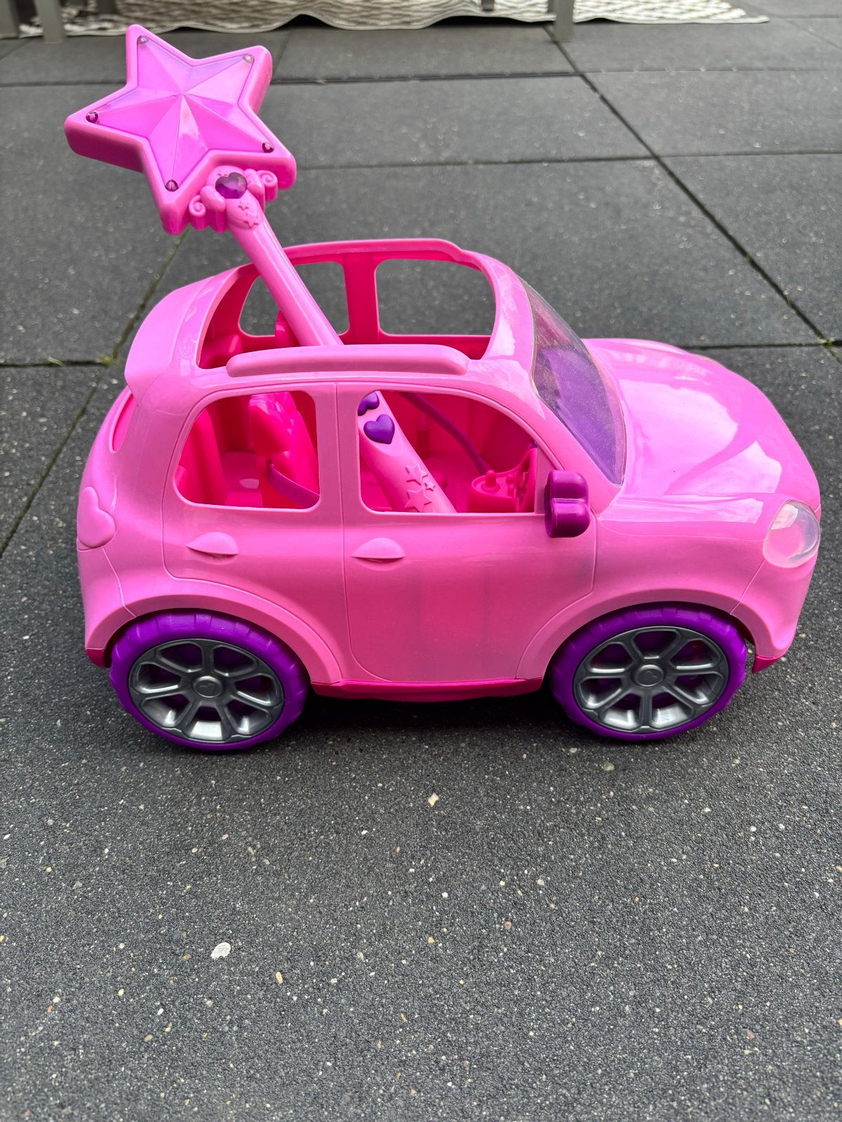 Roze Barbie auto met afstandsbediening, Ophalen, Gebruikt, Afstandsbediening