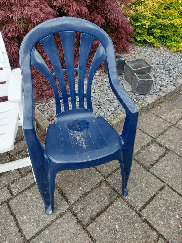 3x tuinstoelen, Tuin en Terras, Tuinstoelen, Ophalen, Gebruikt, Kunststof