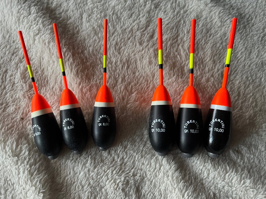 adv 142 / NIEUW serie 6 sinker dobbers TUBERTINI, Watersport en Boten, Ophalen of Verzenden, Nieuw, Dobber of Lood