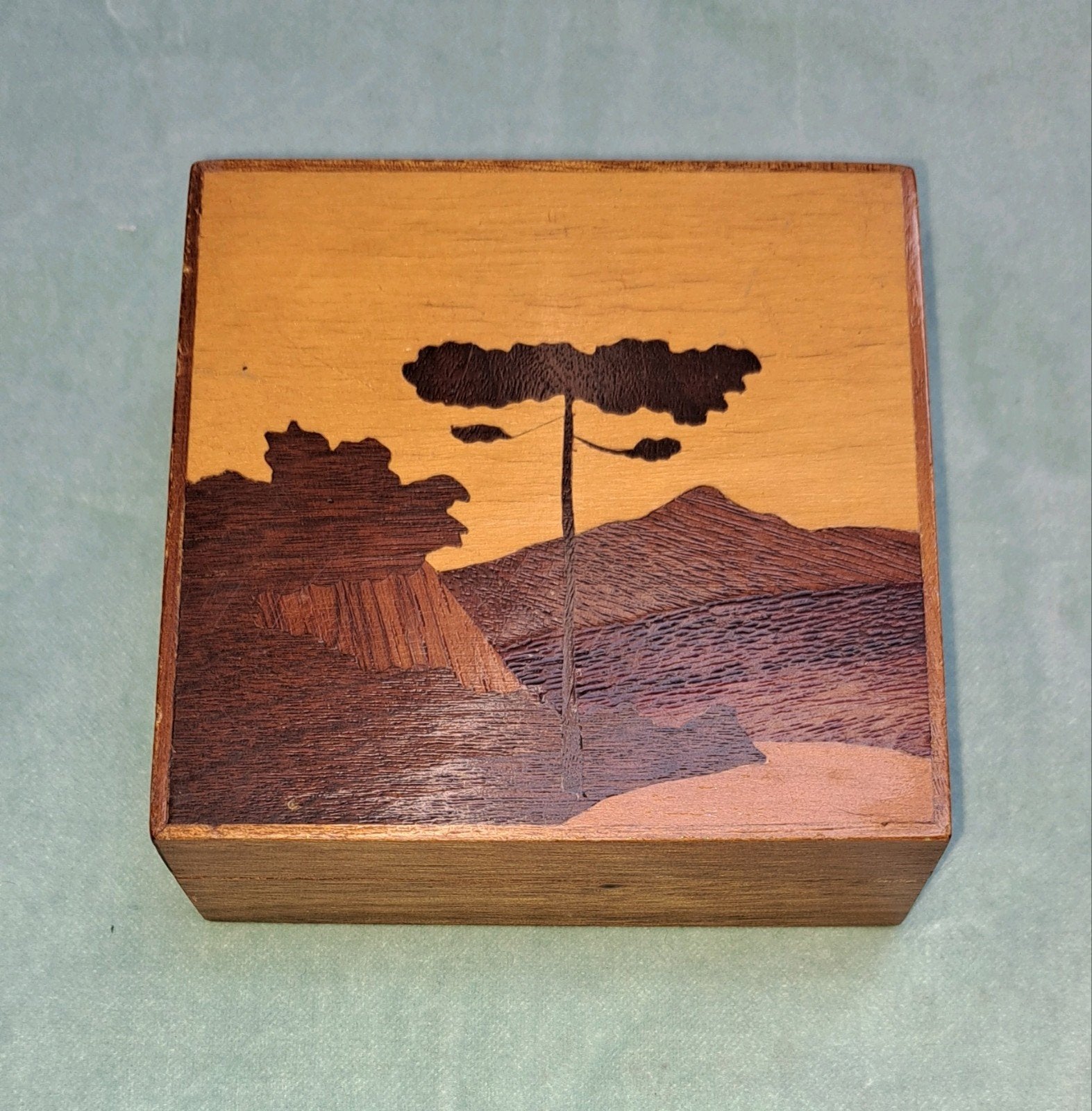 Vintage houten doosje met marqueterie van Artefama, Ophalen of Verzenden