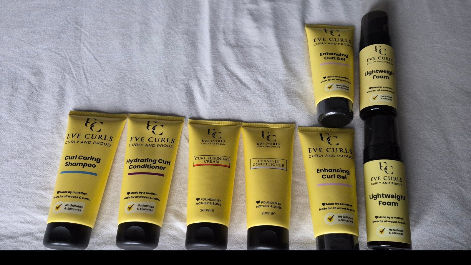 EVE Curls haarproducten - set van 8, zo goed als nieuw, Ophalen of Verzenden, Zo goed als nieuw, Shampoo of Conditioner