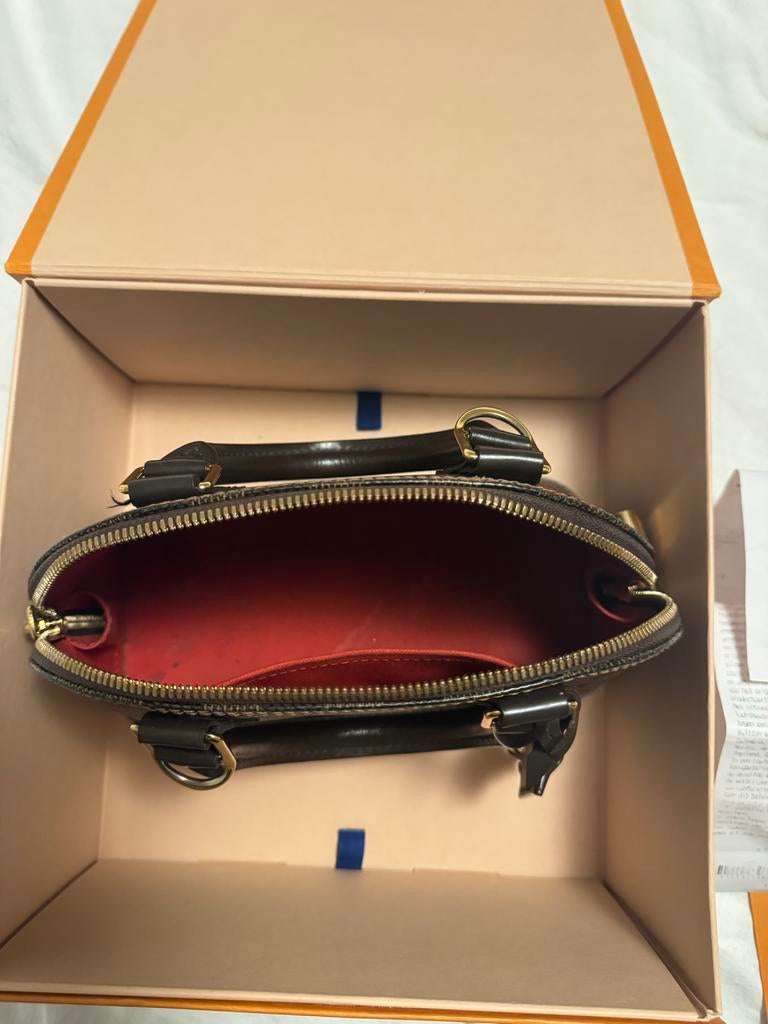 Louis Vuitton Alma BB Damier Ebene Handtas, Ophalen of Verzenden, Gebruikt, Bruin, Handtas