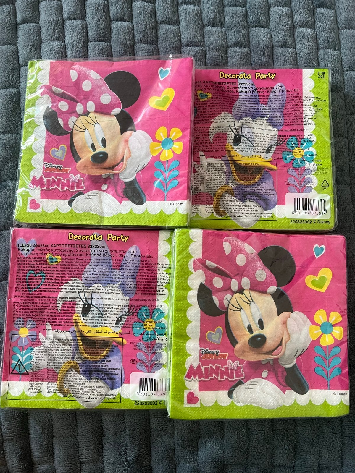NIEUW, Minnie Mouse servetten - Decorata Party (4 pakjes), Ophalen of Verzenden, Nieuw, Feestartikel, Verjaardag