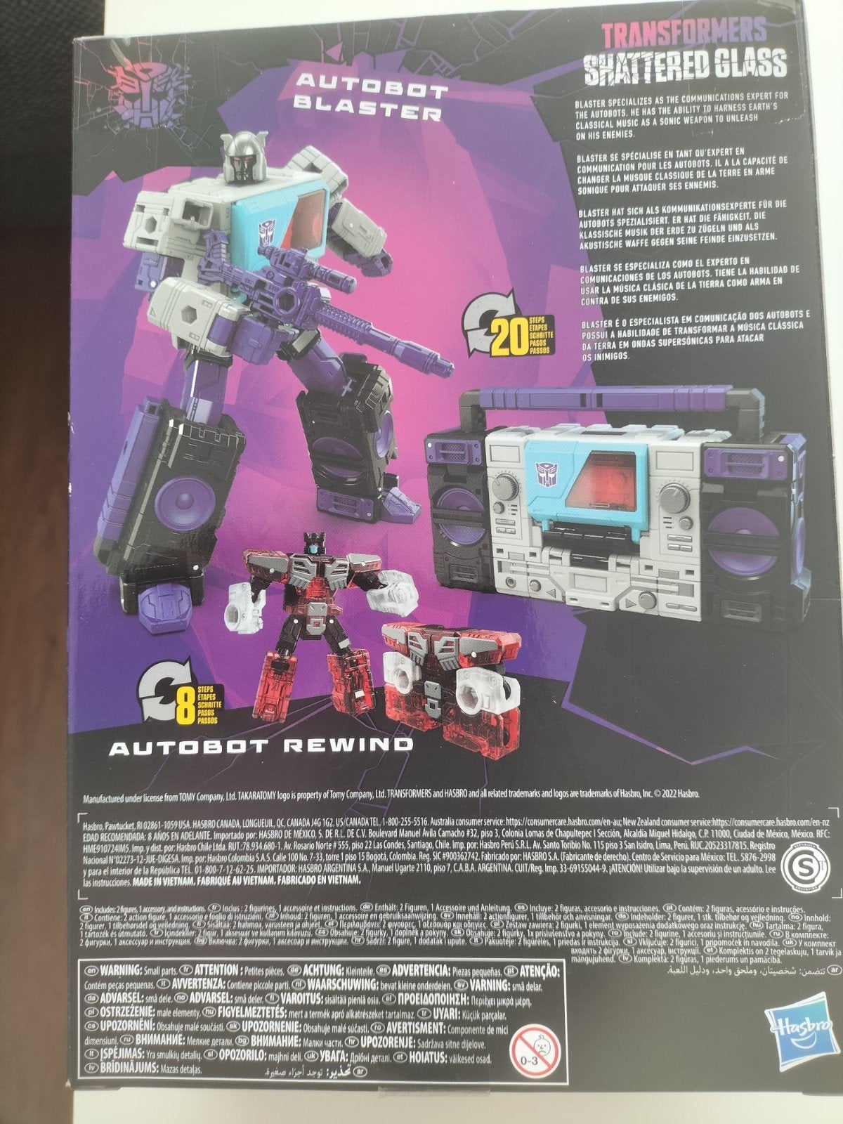 Transformers Shattered Glass Blaster & Rewind, Verzamelen, Overige generaties, Ophalen of Verzenden, Zo goed als nieuw, Autobots