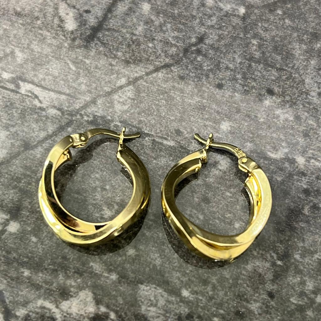 14k gouden oorbellen italy, Ophalen of Verzenden, Nieuw, Goud
