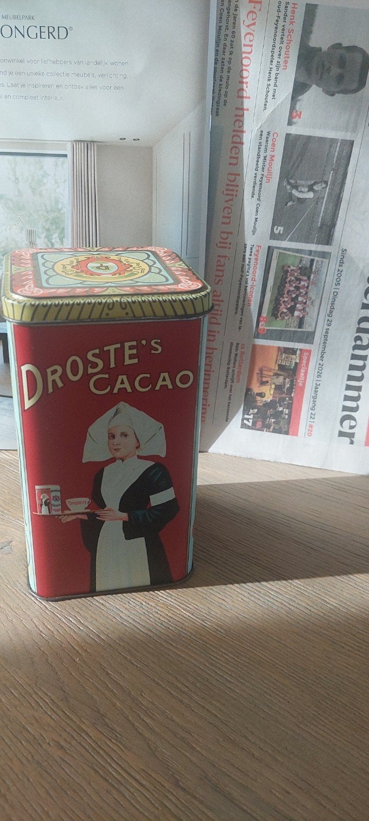 oud DROSTE'S CACAO CHOCOLADE BLIK BLIKJE, Verzamelen, Ophalen of Verzenden, Gebruikt, Overige, Droste