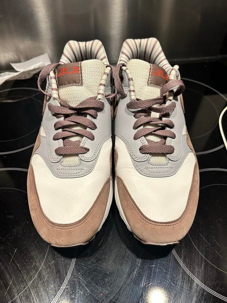 Nike Air Max 1 Shima Shima - Unieke Sneakers, Kleding | Heren, Schoenen, Ophalen of Verzenden, Gedragen, Bruin, Sneakers of Gympen