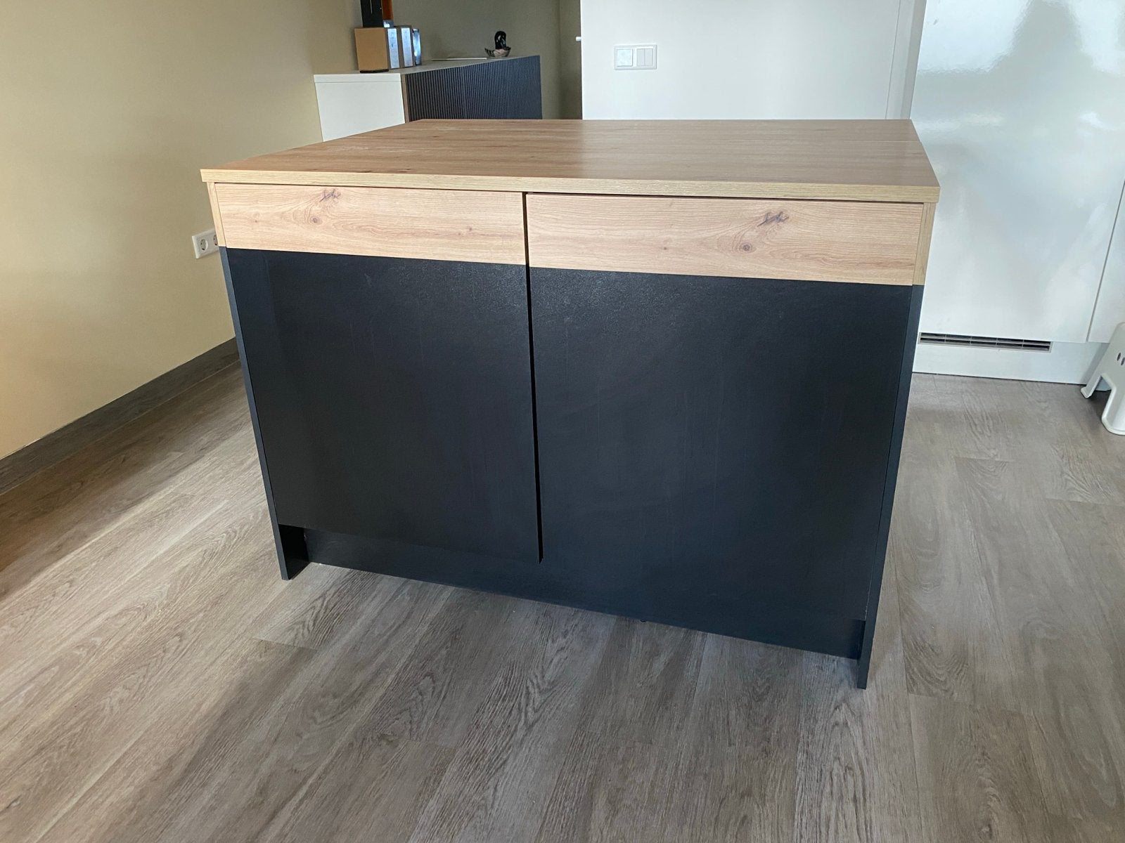 Multifunctionele keukentafel/eiland met opklapbaar blad, Ophalen, Gebruikt