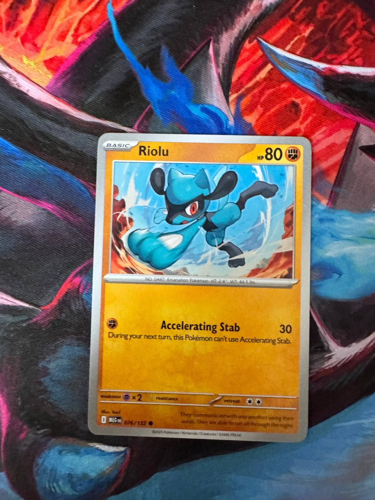 Pokémon kaarten Riolu #76, Ophalen of Verzenden, Zo goed als nieuw, Losse kaart