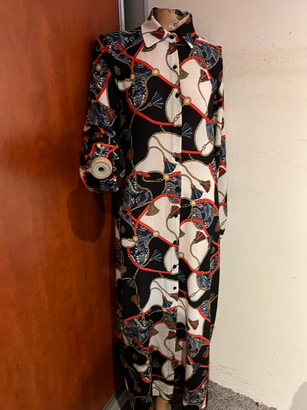 MADE IN ITALY jurk met ceintuur maat m zgan, Kleding | Dames, Maat 38/40 (M), Made in Italy, F, Zwart