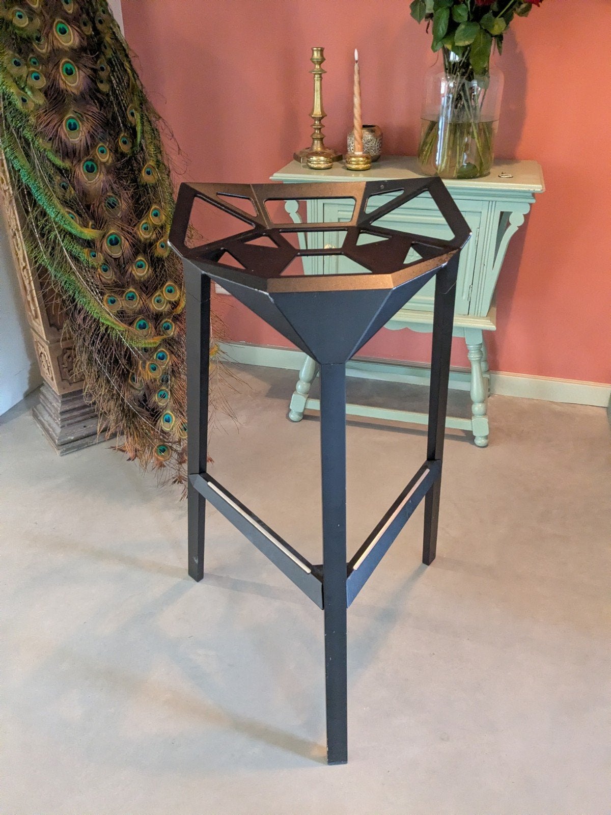 Magis Stool One barkruk - Zwart, Huis en Inrichting, Ophalen, 60 tot 90 cm, Zo goed als nieuw, 1 kruk