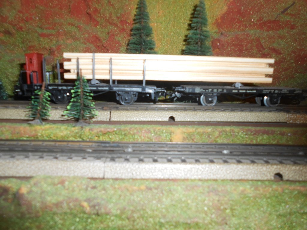 Märklin 4684 en 4697, set draaischemelwagons met houtlading, Wisselstroom, Treinset, Nieuw, Ophalen of Verzenden