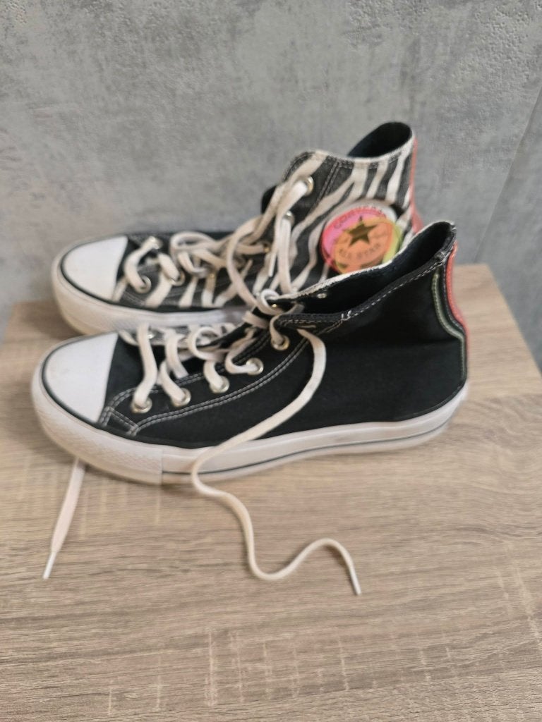 Converse All Star Zebra Print High-Tops maat 40, Zwart, Converse, Ophalen of Verzenden, Sneakers of Gympen