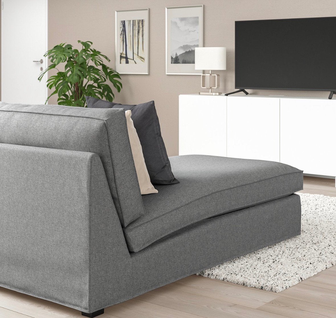 Hoes voor Kivik Chaise longue Tibbleby beige/grijs, Huis en Inrichting, Ophalen of Verzenden, Eenpersoons, Minder dan 150 cm