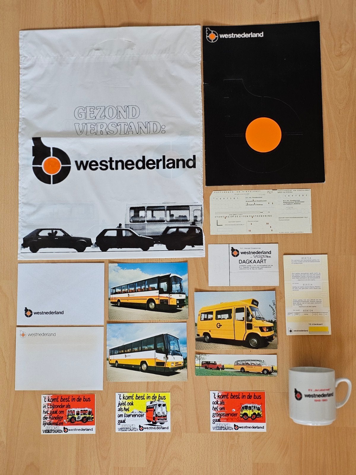 Items van oud bus Vervoermaatschappij Westnederland, Verzamelen, Ophalen of Verzenden, Gebruikt, Bus of Metro, Overige typen