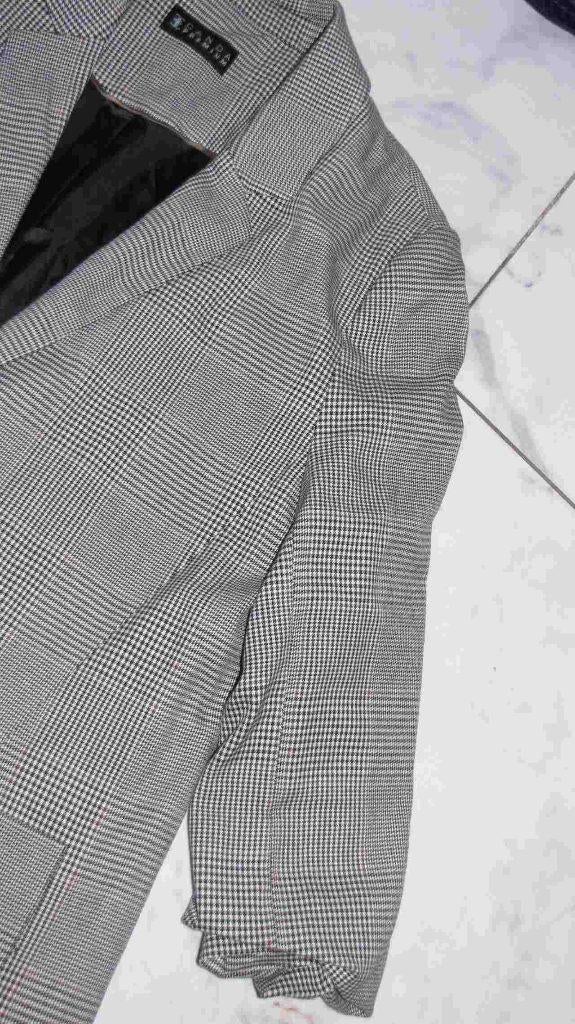 46 CANDA premium ruiten colbert, Zwart, Maat 46/48 (XL) of groter, Ophalen of Verzenden, Zo goed als nieuw