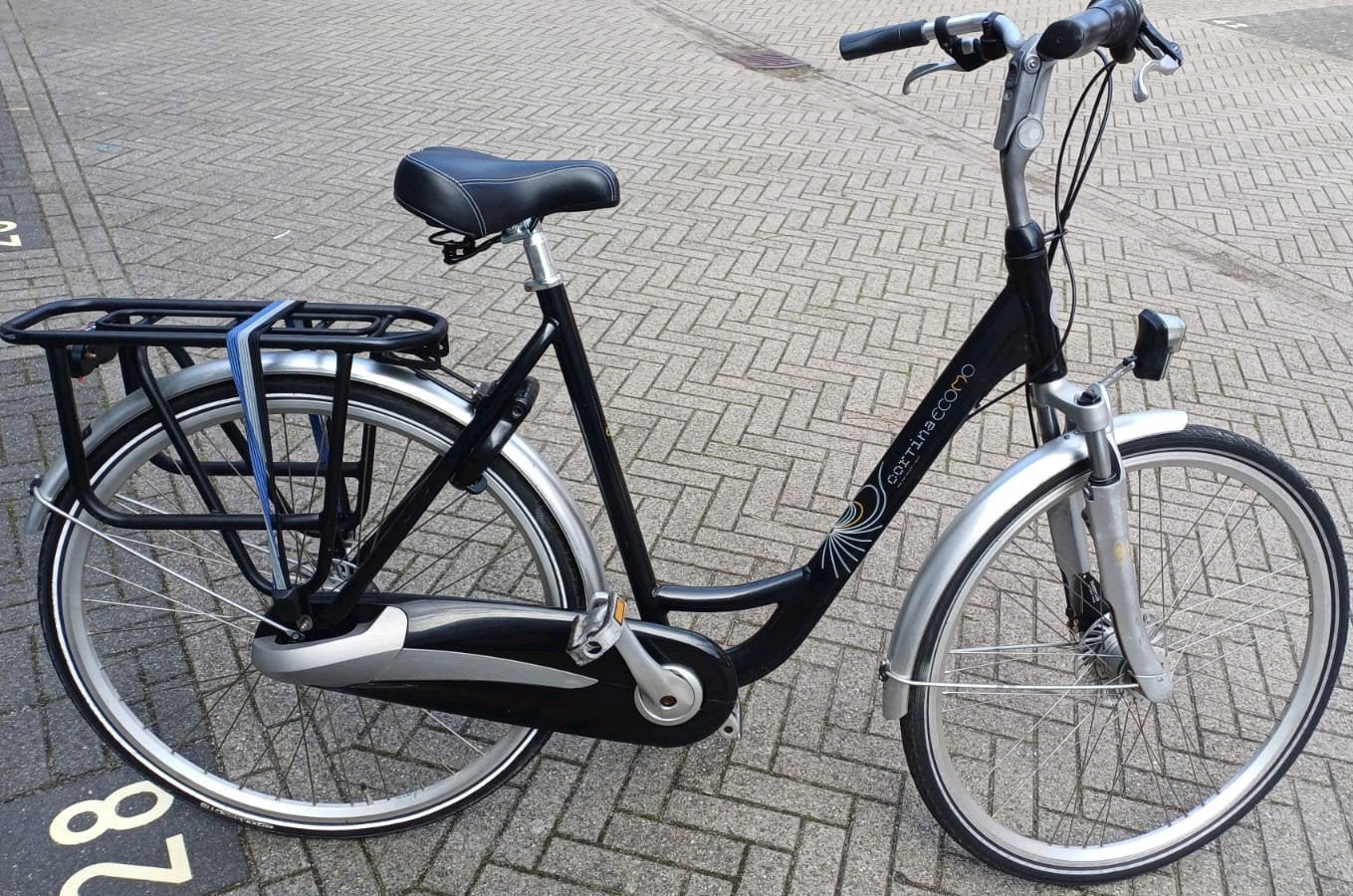 Mooie Cortina damesfiets (8 versnellingen) - Incl fietstas, 53 tot 56 cm, Versnellingen, Zo goed als nieuw, Trommelrem