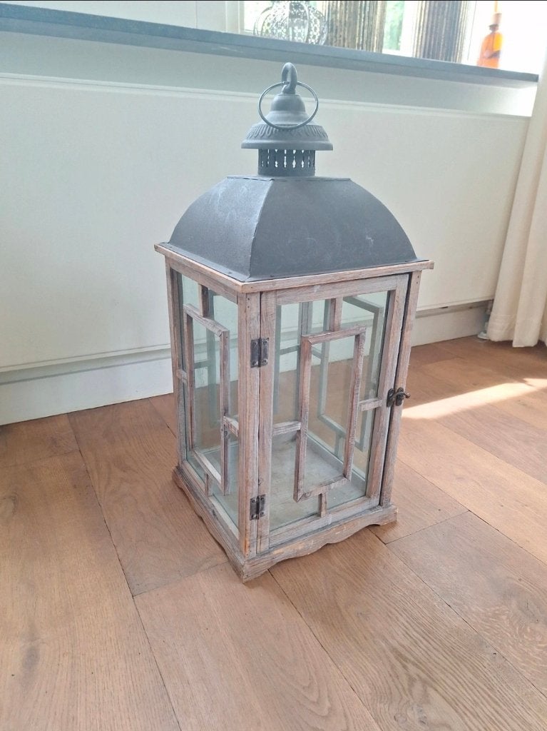Landelijke Lantaarn, Ophalen, Lantaarn, Beige, 40 cm