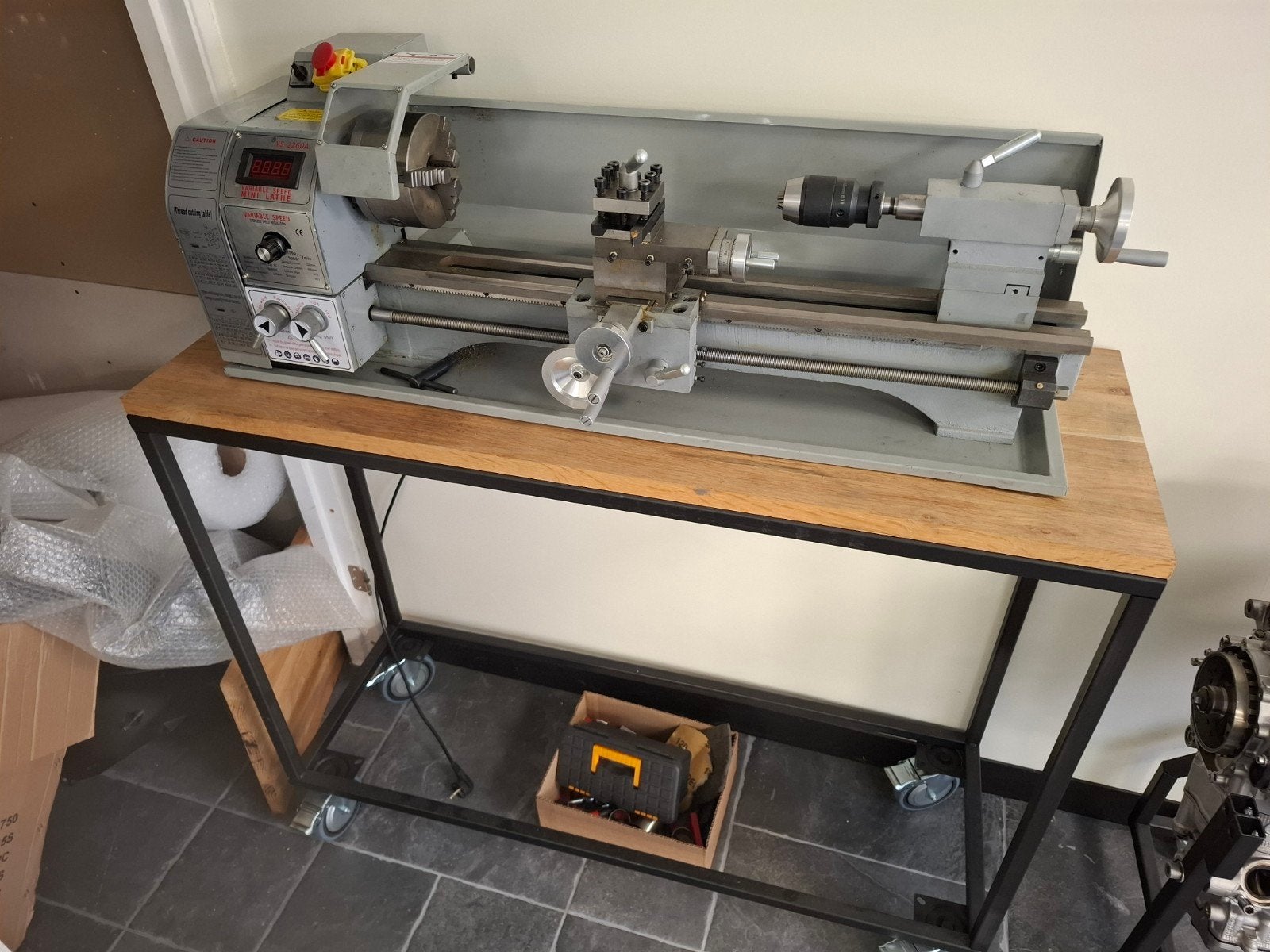 YS-2260A Variabele Snelheid Mini Draaibank, Doe-het-zelf en Verbouw, Ophalen, Zo goed als nieuw, Metaaldraaibank, Minder dan 500 mm