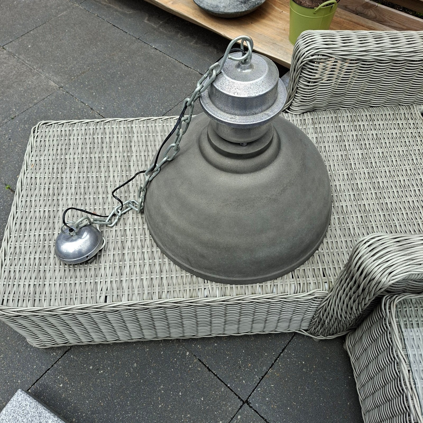 Plafondlamp, diameter circa 50 cm binnenkant wit, Huis en Inrichting, Lampen | Plafondlampen, Ophalen, Zo goed als nieuw