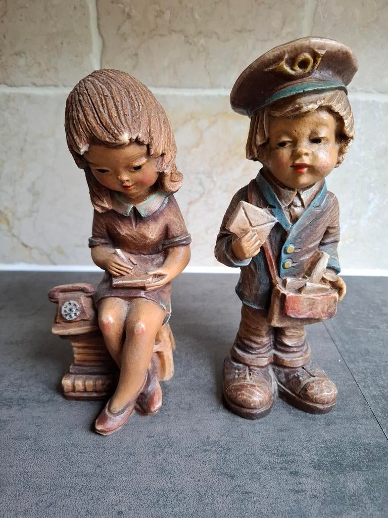 2x Vintage "Copy Verb HM" beelden., Ophalen of Verzenden, Zo goed als nieuw, Mens