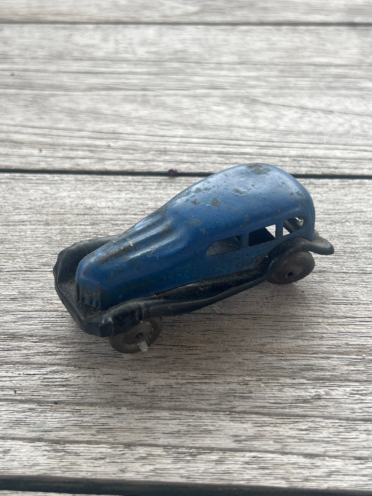 Antieke Blauwe Blikken Speelgoedauto - Vintage Model, Ophalen of Verzenden