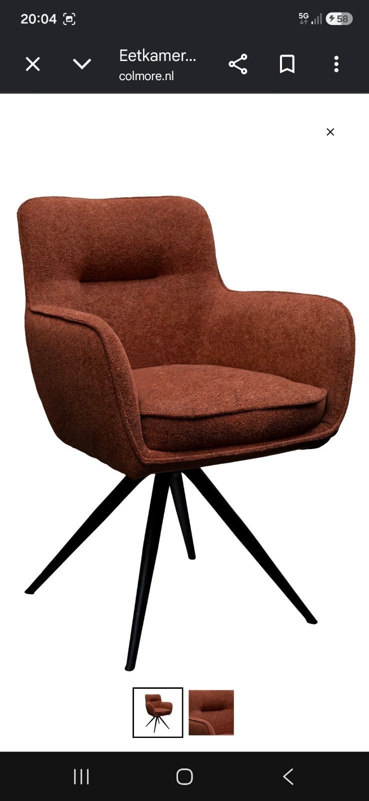 6 eetkamerstoelen draaistoelen Terra - Nieuw - 33% korting, Ophalen, Modern design, Overige kleuren, Zo goed als nieuw