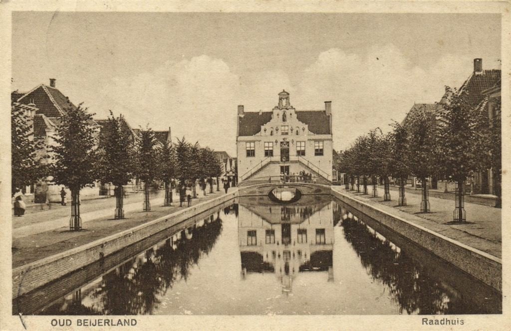 Oud Beijerland - Raadhuis - 1937 gelopen, Verzenden, 1920 tot 1940, Gelopen, Zuid-Holland