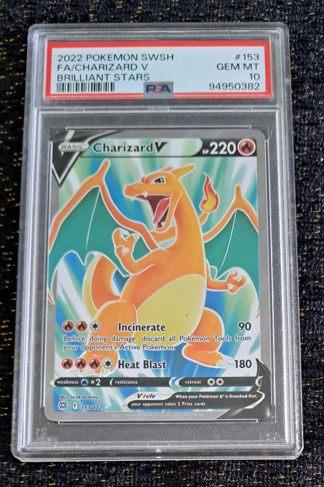 Charizard V #153 Full Art Brilliant Stars PSA 10, Hobby en Vrije tijd, Verzamelkaartspellen | Pokémon, Ophalen of Verzenden, Nieuw