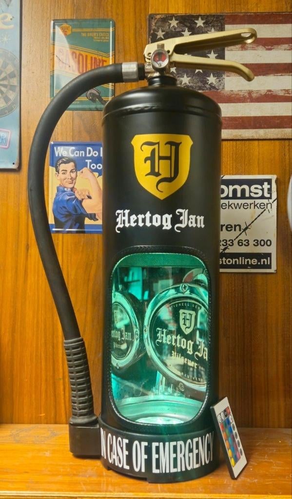 Hertog Jan decoratieve brandblusser lamp, mancave, Ophalen of Verzenden, Nieuw, Minder dan 50 cm