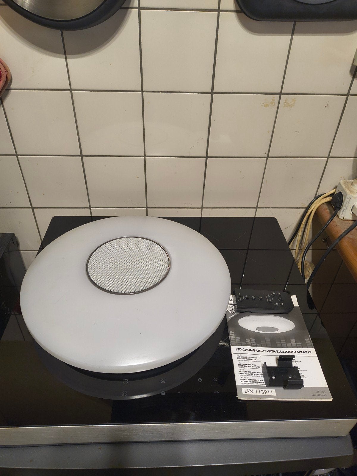 LED Plafondlamp met Bluetooth Speaker en Afstandsbediening, Ophalen of Verzenden, Zo goed als nieuw