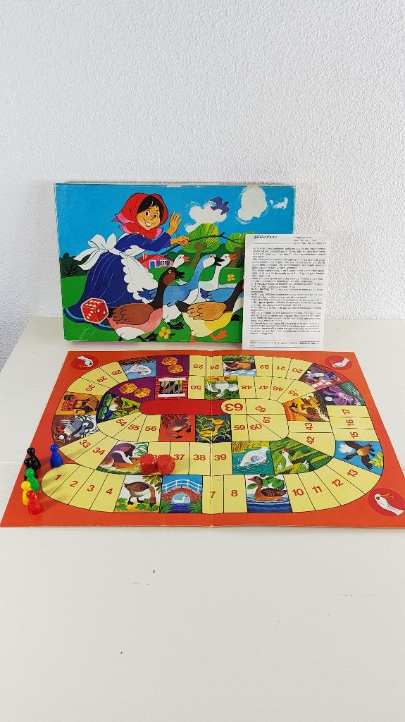Ganzenbord, vintage spel van Papita. 6A6, Tweedehands verkoop, Tweedehands verkoop, Gebruikt, Ophalen of Verzenden