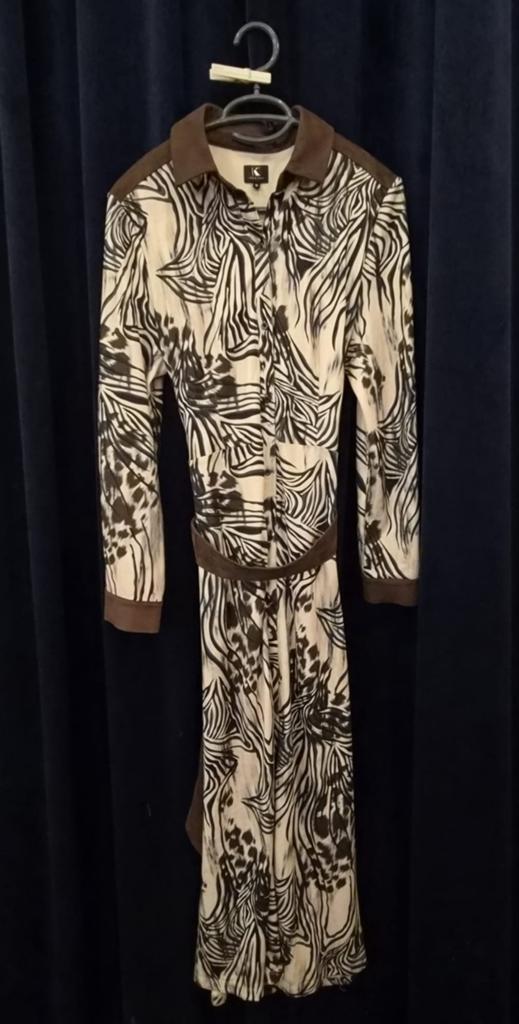 K Design Zebra Print Jurk met Riem, Kleding | Dames, Jurken, Maat 38/40 (M), K Design, Zwart, Ophalen of Verzenden